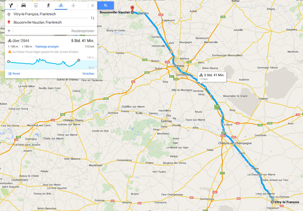 Tag 3: Vitry-le-Francois nach Bouconville-Vauclaire